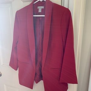 Red open-front blazer